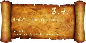 Brüszler Aszter névjegykártya